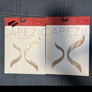 Capezio Ultra Soft Footless Tight #1917 Caramel size S/M 2 pair